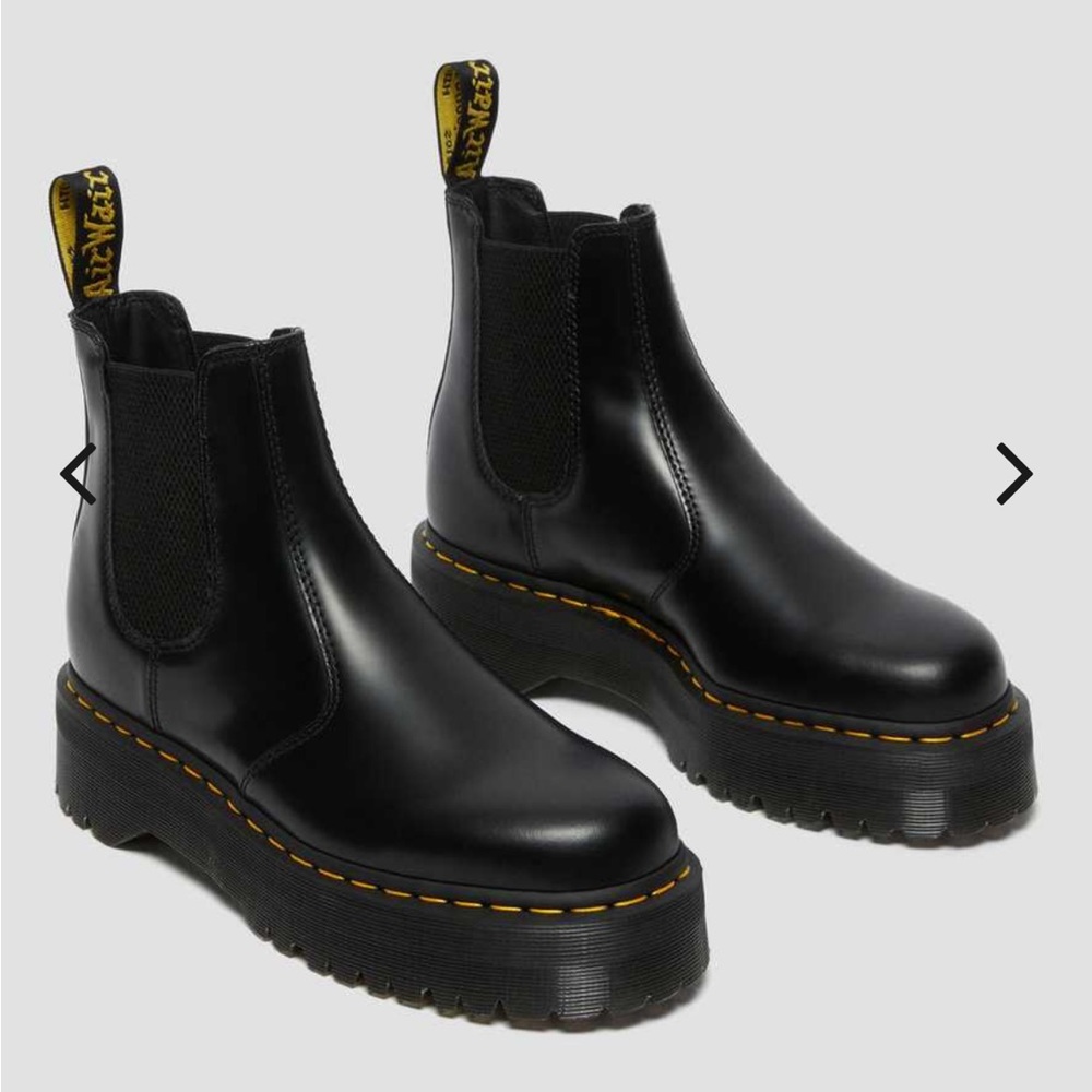 Smooth Leather Platform Boots